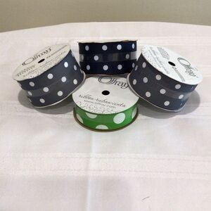 Offray Polka Dot Ribbon Set 4 rolls made in USA